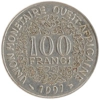 монета - западная африка 100 франков - подробная информация фото 1