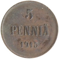 монета - 1894 – 1917 николай ii 5 пенни - подробная информация фото 1