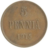 монета - 1894 – 1917 николай ii 5 пенни - подробная информация фото 1