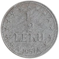 монета - албания 1/2 лека - подробная информация фото 1