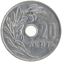 монета - греция 20 лепт - подробная информация фото 1