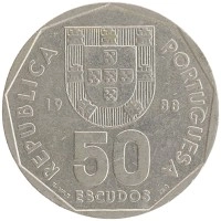 монета - португалия 50 эскудо - подробная информация фото 1
