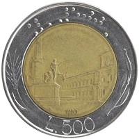 монета - италия 500 лир - подробная информация фото 1