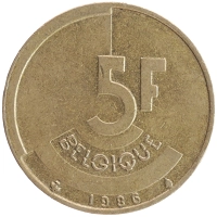 монета - бельгия 5 франков - подробная информация фото 1