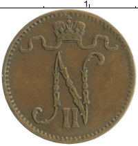 монета - 1894 – 1917 николай ii 1 пенни - подробная информация фото 1