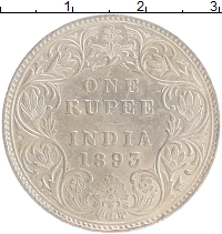монета - британская индия 1 рупия - подробная информация фото 1