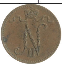 монета - 1894 – 1917 николай ii 1 пенни - подробная информация фото 1