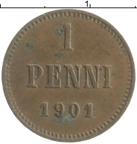 монета - 1894 – 1917 николай ii 1 пенни - подробная информация фото 1