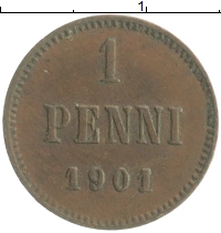 монета - 1894 – 1917 николай ii 1 пенни - подробная информация фото 1