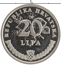 монета - хорватия 20 лип - подробная информация фото 1