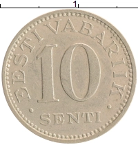 монета - эстония 10 сенти - подробная информация фото 1