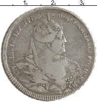 монета - 1730 – 1740 анна иоанновна 1 полтина - подробная информация фото 1