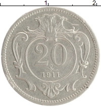 монета - австрия 20 геллеров - подробная информация фото 1