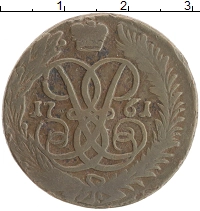 монета - 1741 – 1761 елизавета петровна 2 копейки - подробная информация фото 1