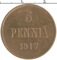 монета - 1894 – 1917 николай ii 5 пенни - подробная информация фото 1