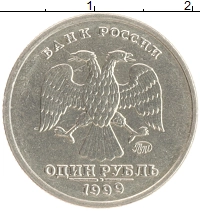 монета - россия 1 рубль - подробная информация фото 1