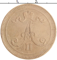 монета - 1855 – 1881 александр ii 10 пенни - подробная информация фото 1