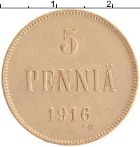 монета - 1894 – 1917 николай ii 5 пенни - подробная информация фото 1