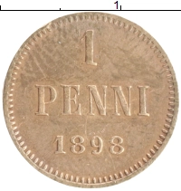 монета - 1894 – 1917 николай ii 1 пенни - подробная информация фото 1