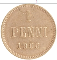 монета - 1894 – 1917 николай ii 1 пенни - подробная информация фото 1