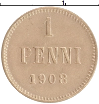 монета - 1894 – 1917 николай ii 1 пенни - подробная информация фото 1