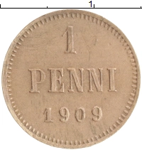 монета - 1894 – 1917 николай ii 1 пенни - подробная информация фото 1