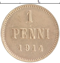монета - 1894 – 1917 николай ii 1 пенни - подробная информация фото 1