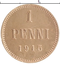 монета - 1894 – 1917 николай ii 1 пенни - подробная информация фото 1