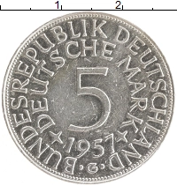 монета - фрг 5 марок - подробная информация фото 1