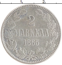 монета - 1855 – 1881 александр ii 2 марки - подробная информация фото 1