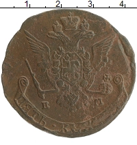 монета - 1762 – 1796 екатерина ii 5 копеек - подробная информация фото 1