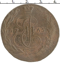 монета - 1762 – 1796 екатерина ii 5 копеек - подробная информация фото 1