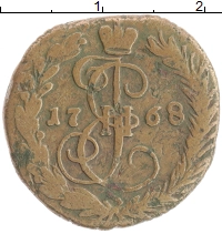 монета - 1762 – 1796 екатерина ii 1 деньга - подробная информация фото 1