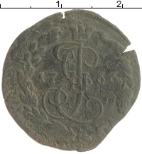 монета - 1762 – 1796 екатерина ii 1 деньга - подробная информация фото 1