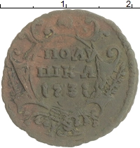 монета - 1730 – 1740 анна иоанновна 1 полушка - подробная информация фото 1