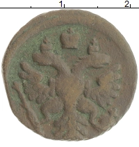 монета - 1730 – 1740 анна иоанновна 1 полушка - подробная информация фото 1