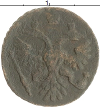 монета - 1730 – 1740 анна иоанновна 1 полушка - подробная информация фото 1