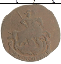 монета - 1762 – 1796 екатерина ii 2 копейки - подробная информация фото 1