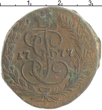 монета - 1762 – 1796 екатерина ii 2 копейки - подробная информация фото 1