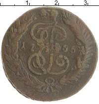 монета - 1762 – 1796 екатерина ii 2 копейки - подробная информация фото 1