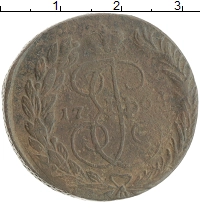 монета - 1762 – 1796 екатерина ii 2 копейки - подробная информация фото 1