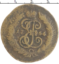 монета - 1762 – 1796 екатерина ii 2 копейки - подробная информация фото 1