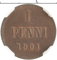 монета - 1894 – 1917 николай ii 1 пенни - подробная информация фото 1