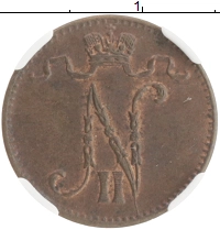 монета - 1894 – 1917 николай ii 1 пенни - подробная информация фото 1