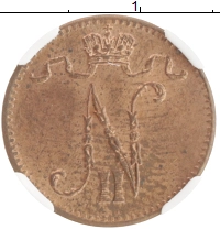 монета - 1894 – 1917 николай ii 1 пенни - подробная информация фото 1