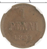 монета - 1881 – 1894 александр iii 1 пенни - подробная информация фото 1