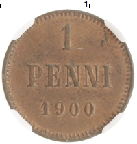 монета - 1894 – 1917 николай ii 1 пенни - подробная информация фото 1