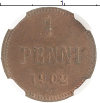 монета - 1894 – 1917 николай ii 1 пенни - подробная информация фото 1