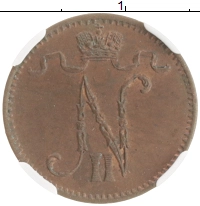 монета - 1894 – 1917 николай ii 1 пенни - подробная информация фото 1