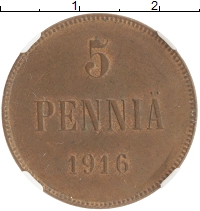 монета - 1894 – 1917 николай ii 5 пенни - подробная информация фото 1